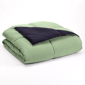 Home Classics Reversible Down-Alternative Comforter, King 102" x 86'' Green/Navy
